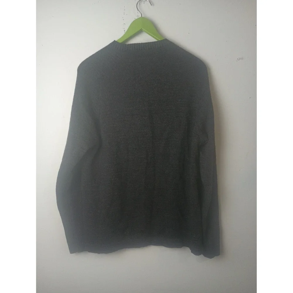 Pronto Uomo Mens XLT Extra Fine Merino Wool Crew Neck Sweater Charcoal Gray Tall